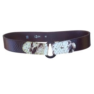 Leon size S made in Italy Lux snakeskin and leather Textured Women's Belt